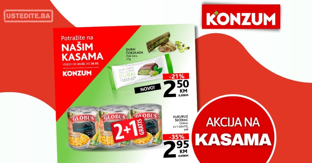 Konzum AKCIJA NA KASAMA 24-26.2.2025.