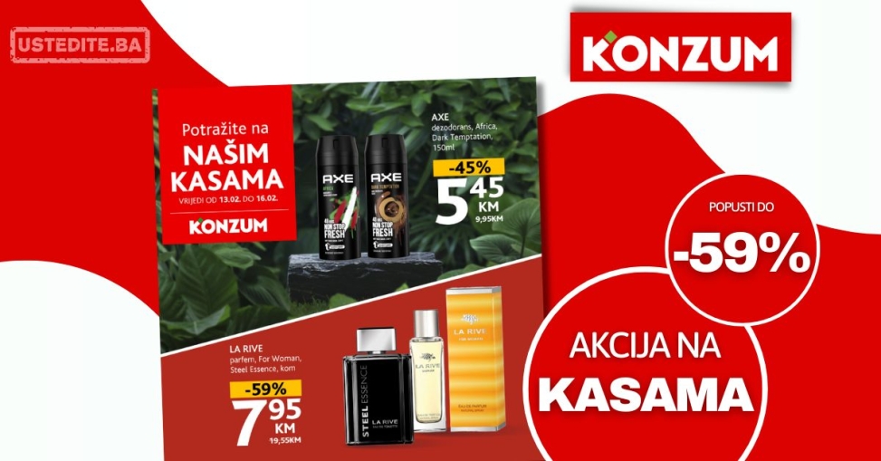 Konzum AKCIJA NA KASAMA 13-16.2.2025.