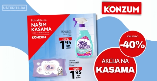 Konzum AKCIJA NA KASAMA 27.1-2.3.2025.