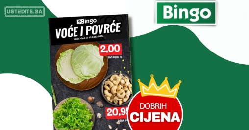 Bingo akcija VOĆE I POVRĆE – sniženje do 23.2.2025.