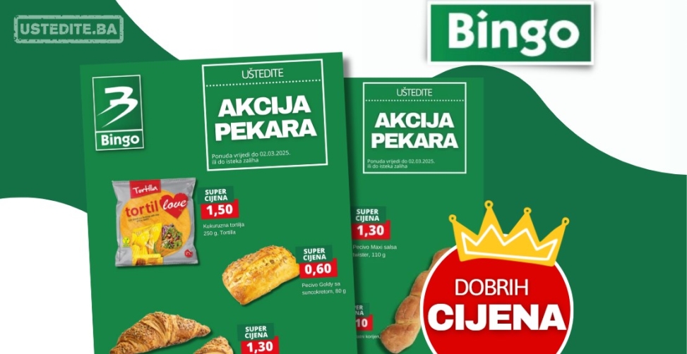 Bingo akcija PEKARA – sniženje do 2.3.2025.