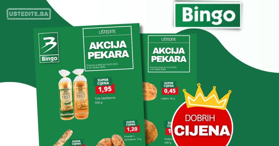 Bingo akcija PEKARA – sniženje do 16.2.2025.