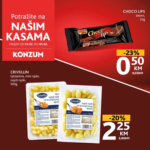 Konzum AKCIJA NA KASAMA 3-5.2.2025.