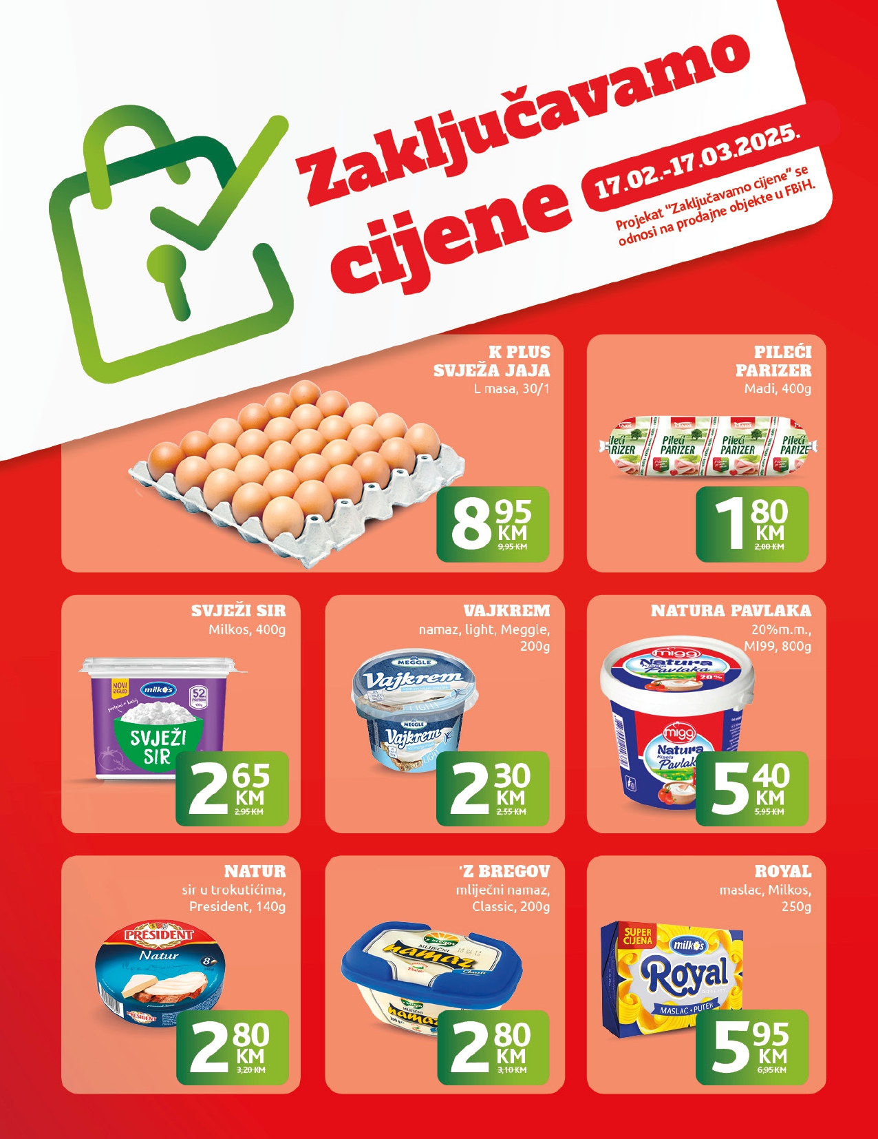 Konzum akcija ZAKLJUČAVAMO CIJENE 17.2-17.3.2025.