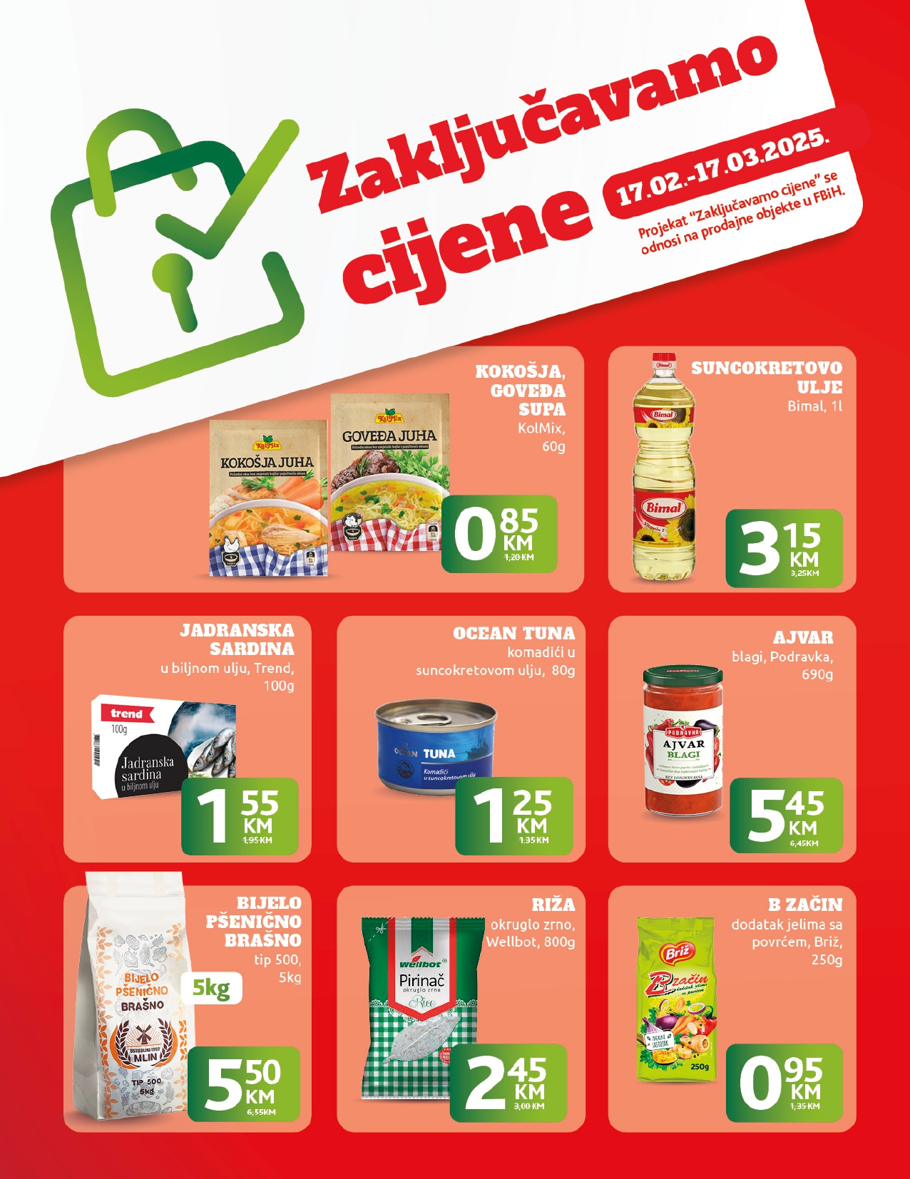 Konzum akcija ZAKLJUČAVAMO CIJENE 17.2-17.3.2025.