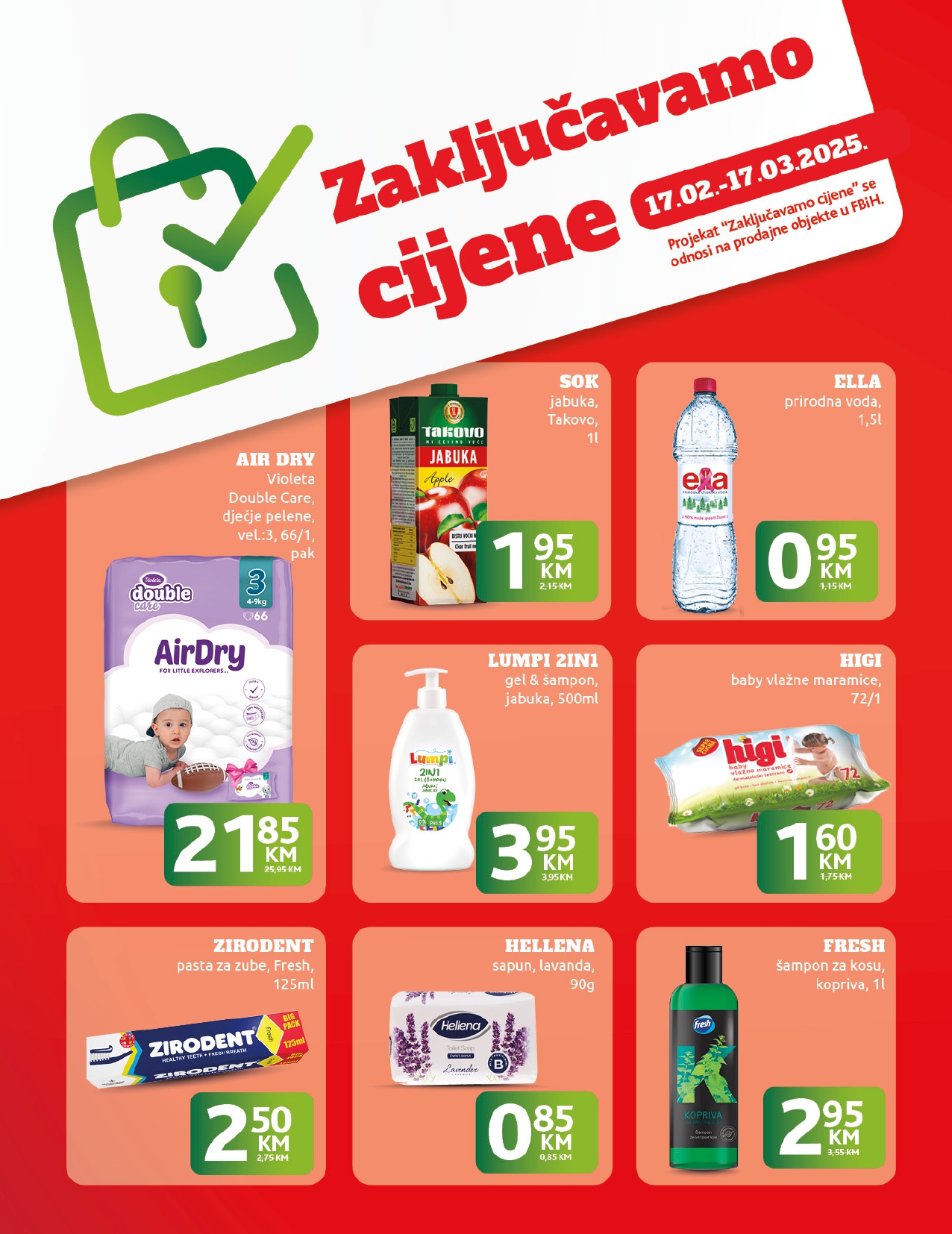 Konzum akcija ZAKLJUČAVAMO CIJENE 17.2-17.3.2025.