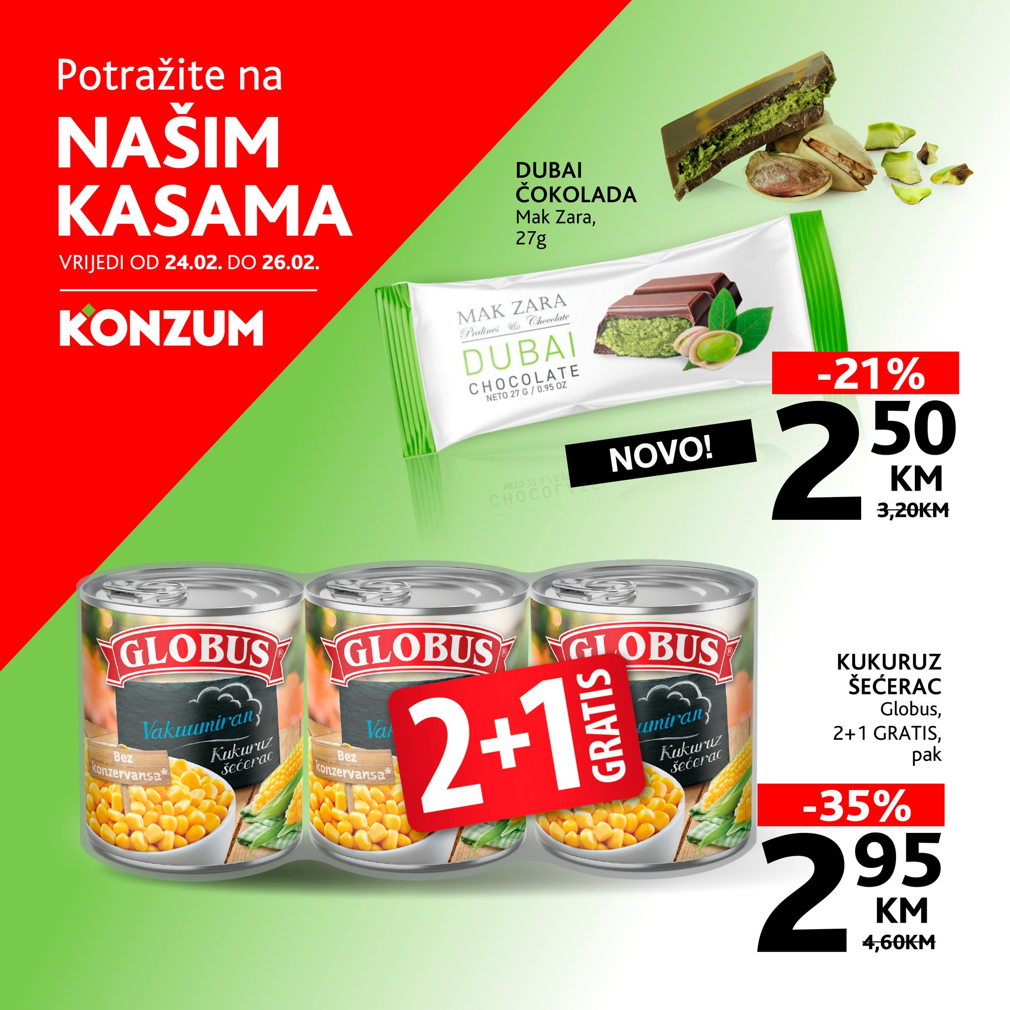 Konzum AKCIJA NA KASAMA 24-26.2.2025.