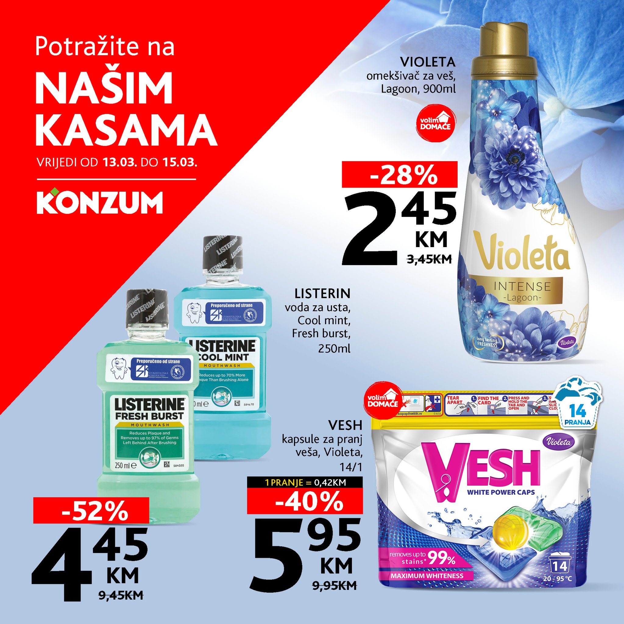 Konzum AKCIJA NA KASAMA 13-15.3.2025.