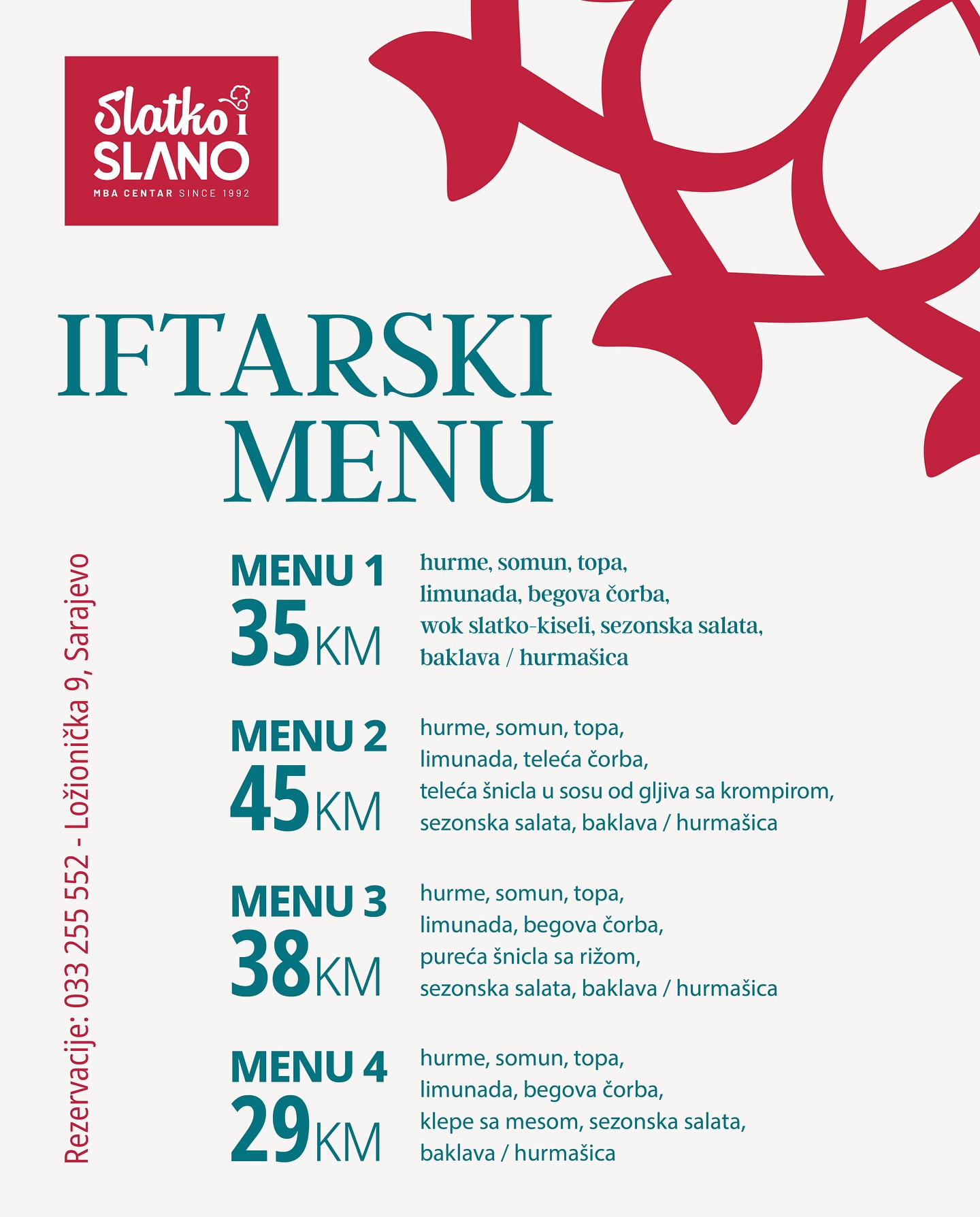 Slatko i Slano IFTARSKI MENI 📍 Sarajevo 2025.