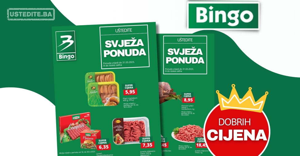 Bingo akcija SVJEŽE MESO - sniženje do 31.3.2025.