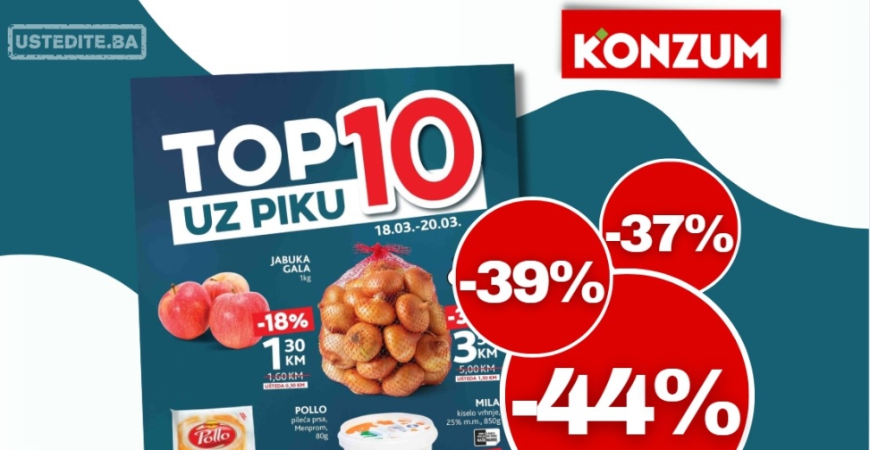 Konzum katalog TOP 10 UZ PIKU 4 18-20.3.2025.