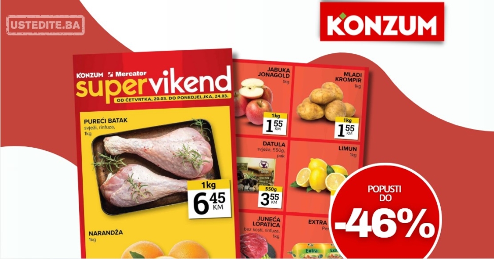 Konzum vikend akcija 20-24.3.2025.