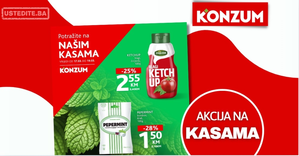 Konzum AKCIJA NA KASAMA 17-19.3.2025.