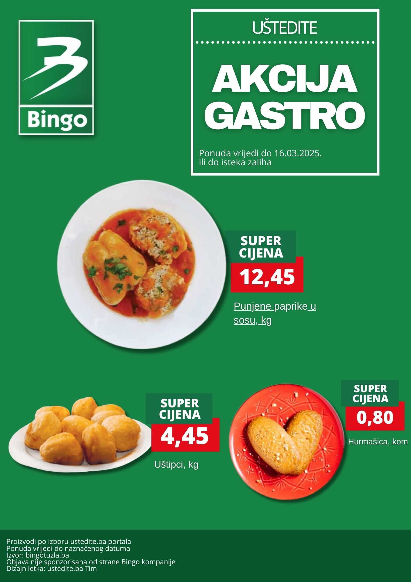 Bingo akcija GASTRO PONUDA - sniženje do 16.3.2025. 