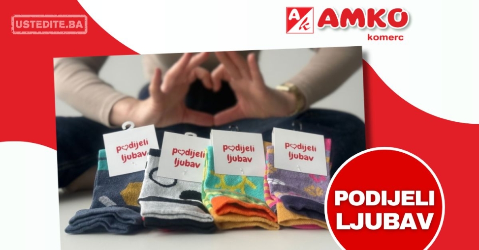 „Ne dijeli ljude, podijeli ljubav“ – Kupovinom rasparenih čarapa u Amko marketima podrži osobe s Down sindromom