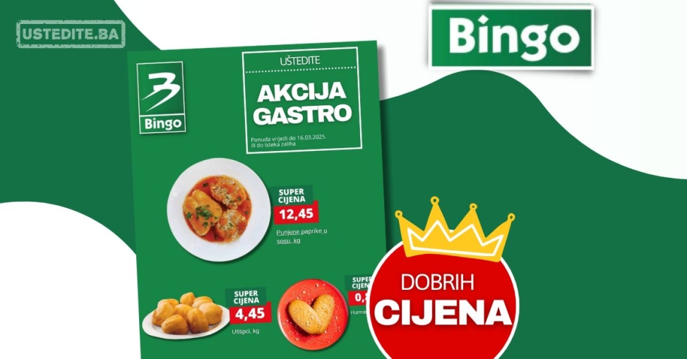 Bingo akcija GASTRO PONUDA - sniženje do 16.3.2025.