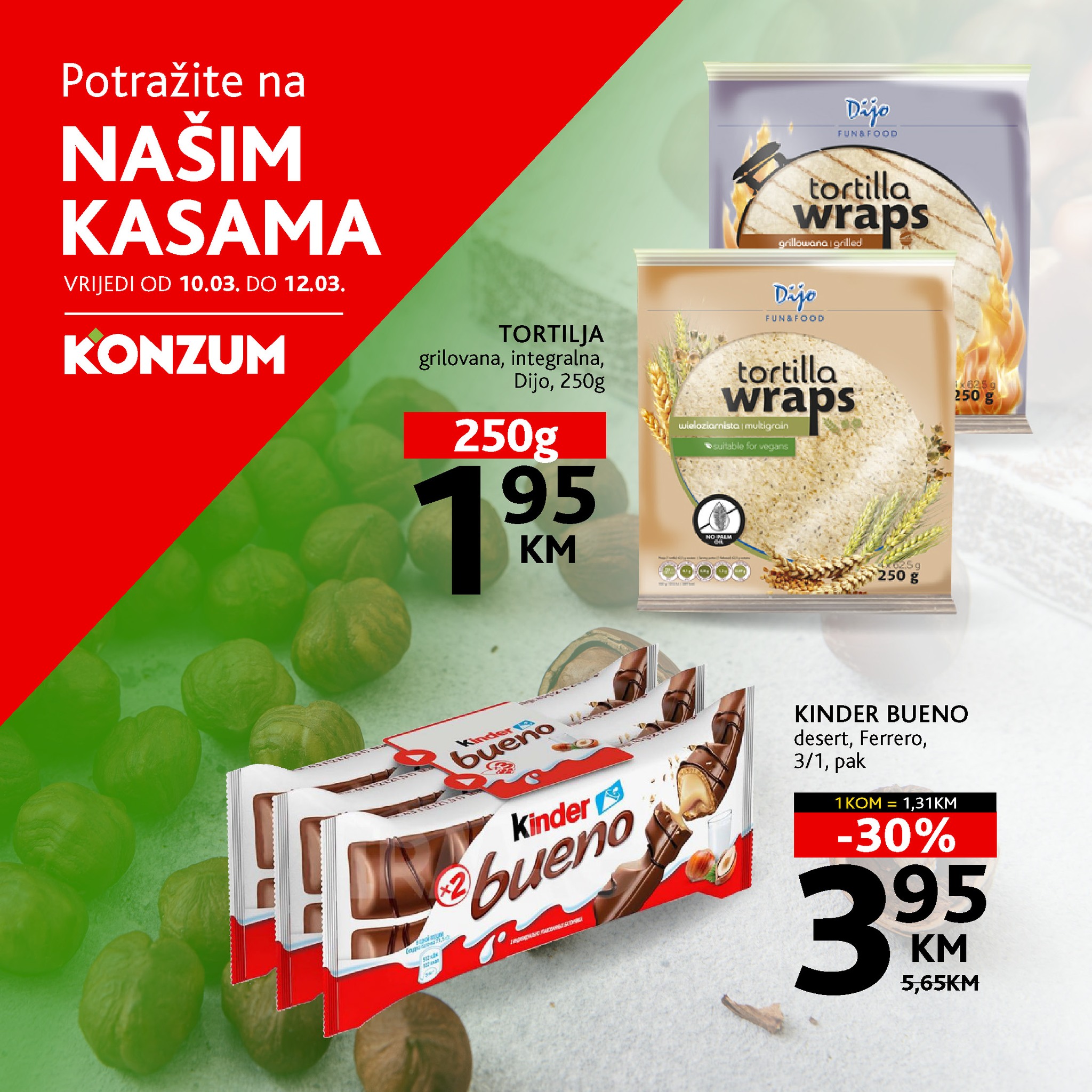 Konzum AKCIJA NA KASAMA 10-12.3.2025.