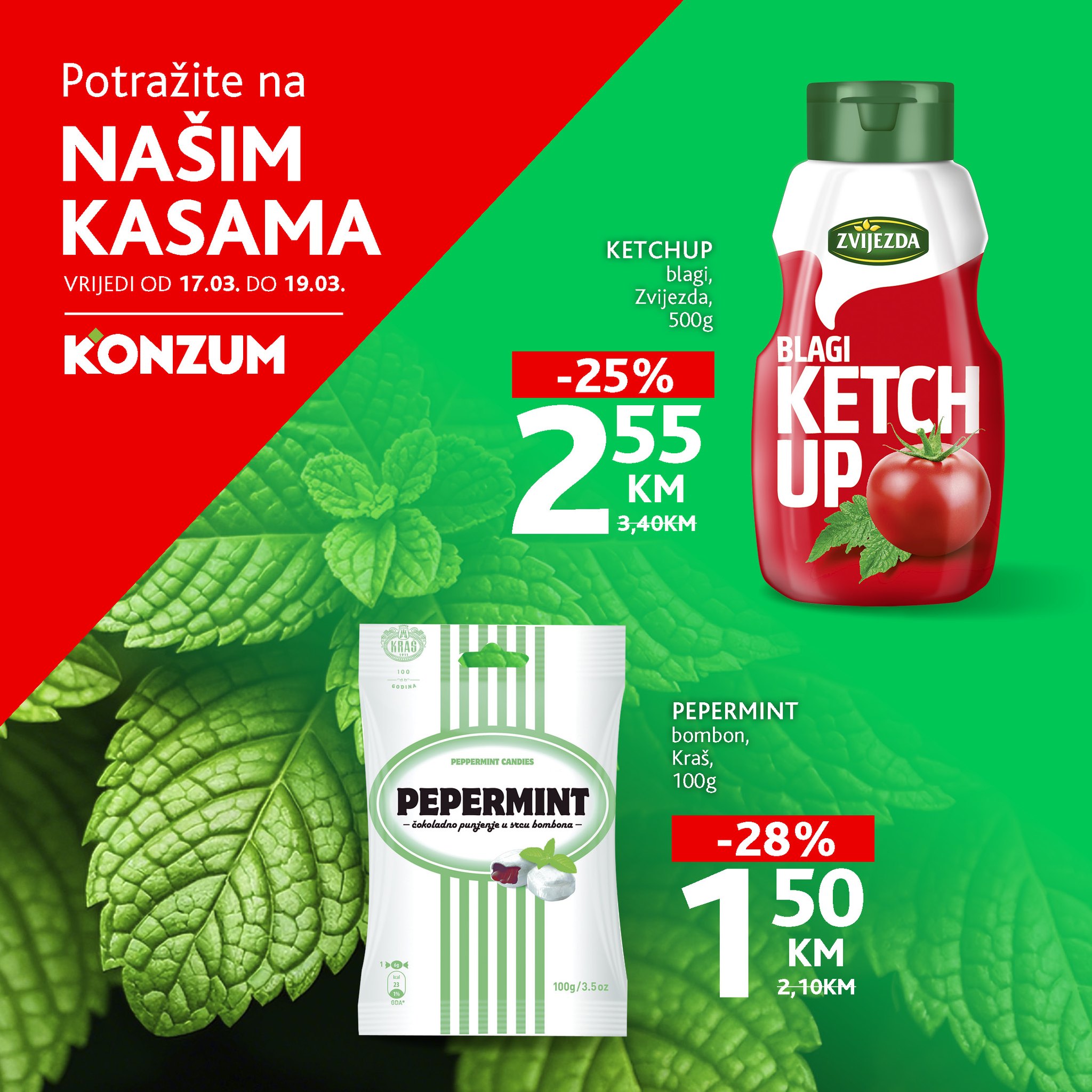 Konzum AKCIJA NA KASAMA 17-19.3.2025.