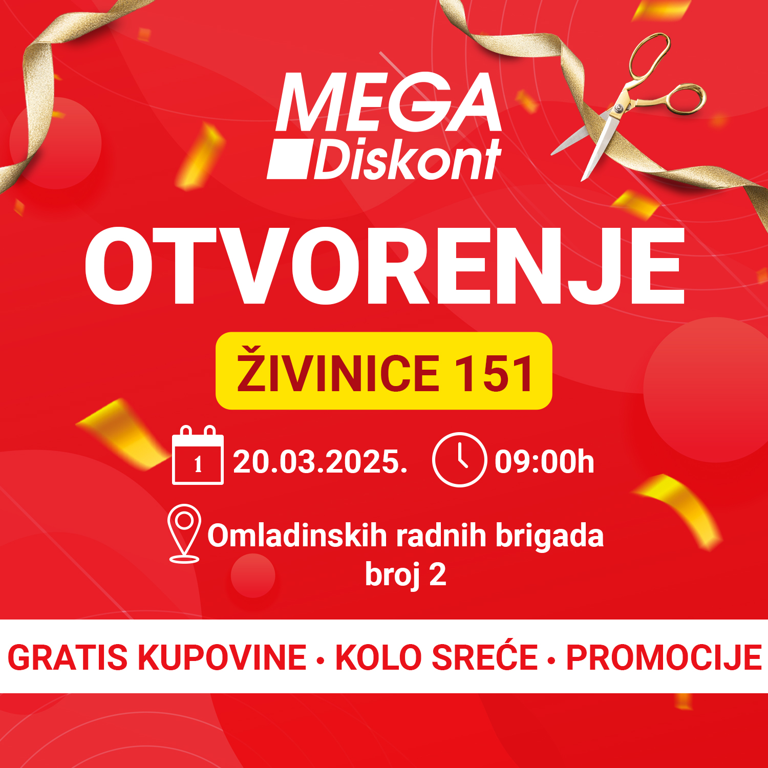 Mega Diskont VELIKO OTVORENJE ŽIVINICE 20.3.2025.