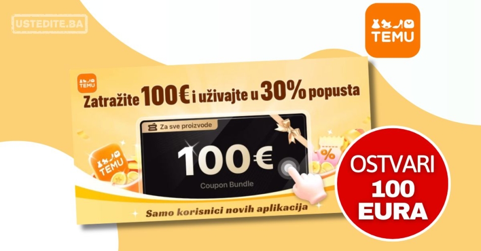 TEMU 100 € paket kupona - mart 2025.