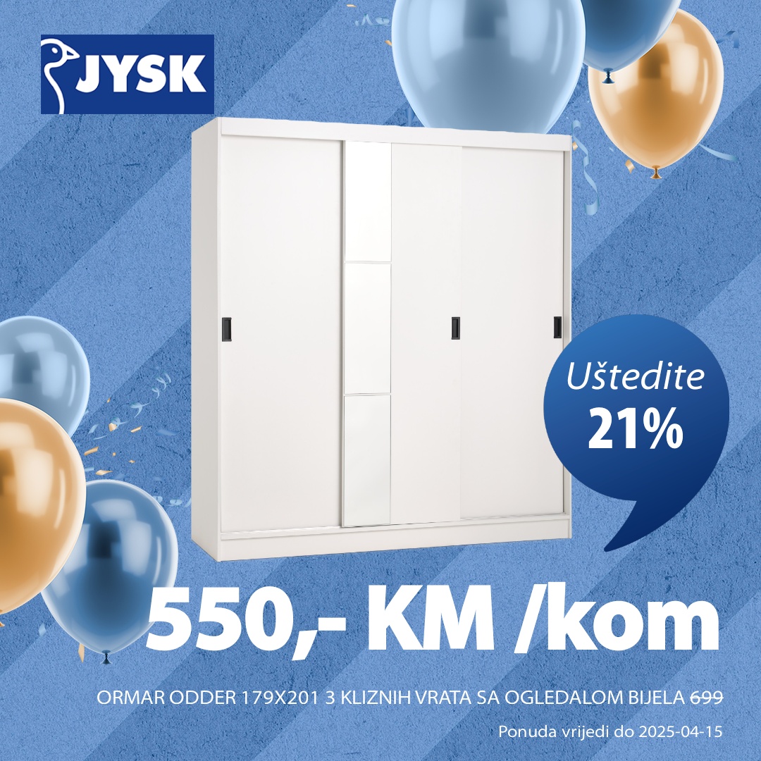 Jysk TOP SNIŽENJE – akcija do 15.4.2025.