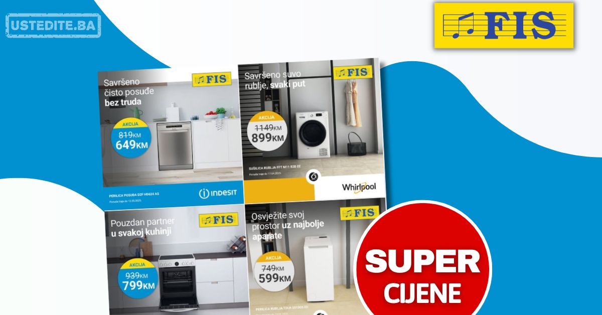 Fis akcija Whirlpool & Indesit – sniženje do 12.5.2025.