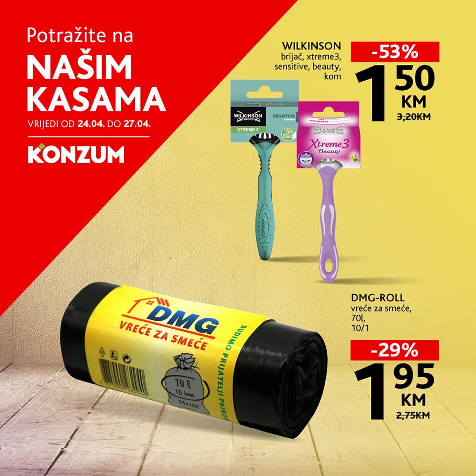 Konzum AKCIJA NA KASAMA 24-27.4.2025.