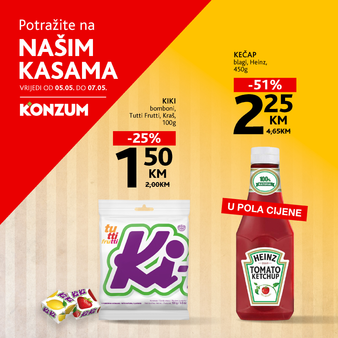 Konzum AKCIJA NA KASAMA 5-7.5.2025.