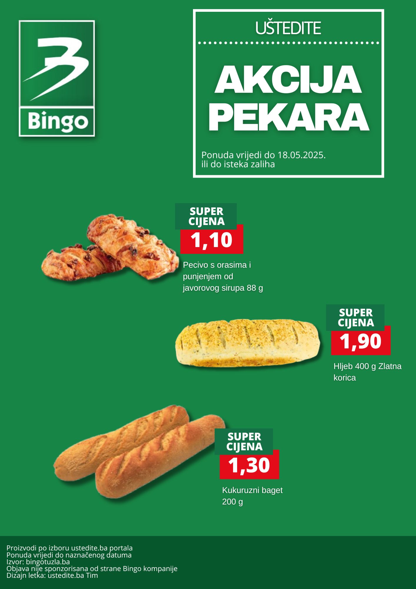Bingo akcija PEKARA – sniženje do 18.5.2025.
