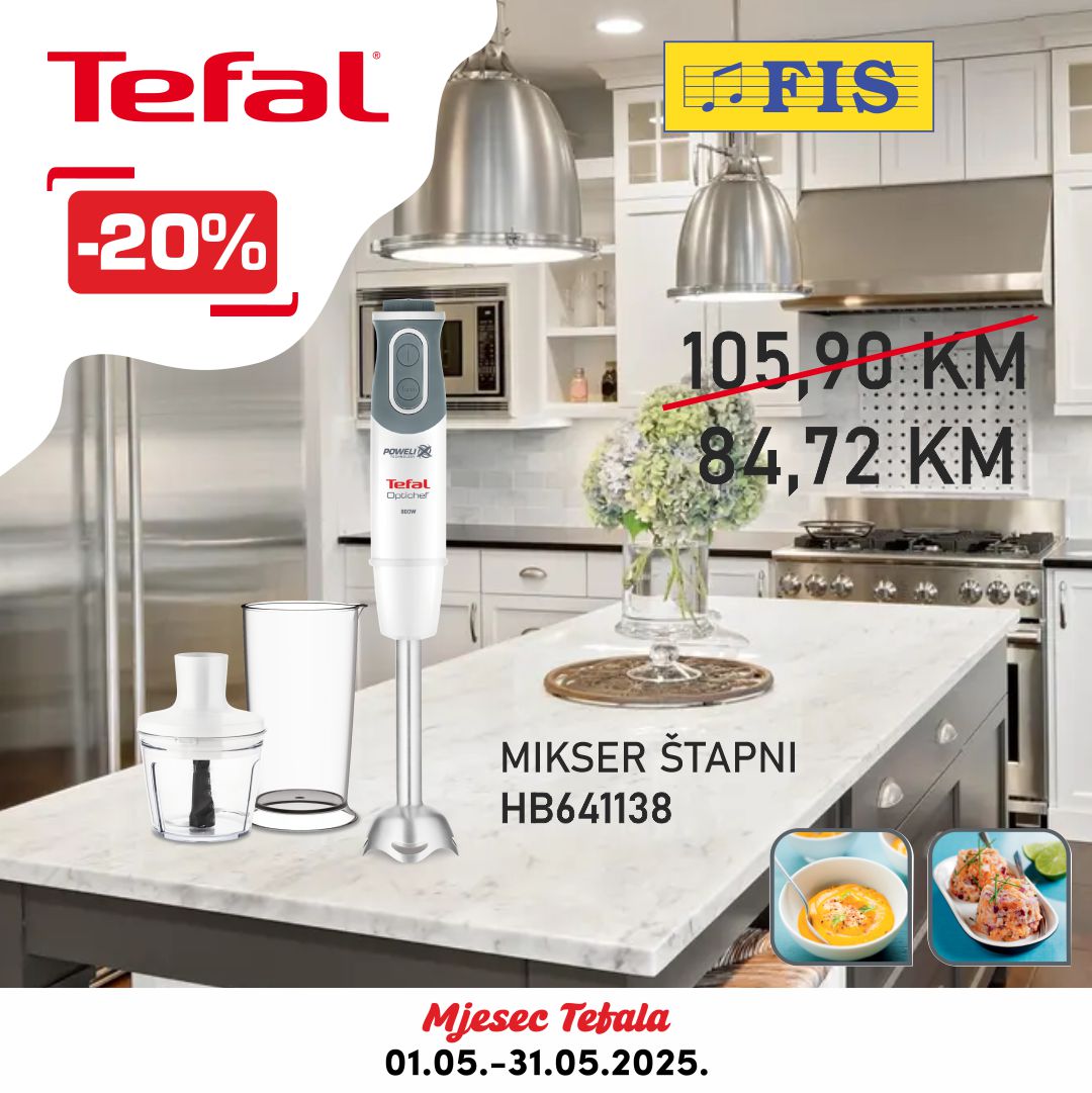 Fis akcija TEFAL – sniženje do 31.5.2025.