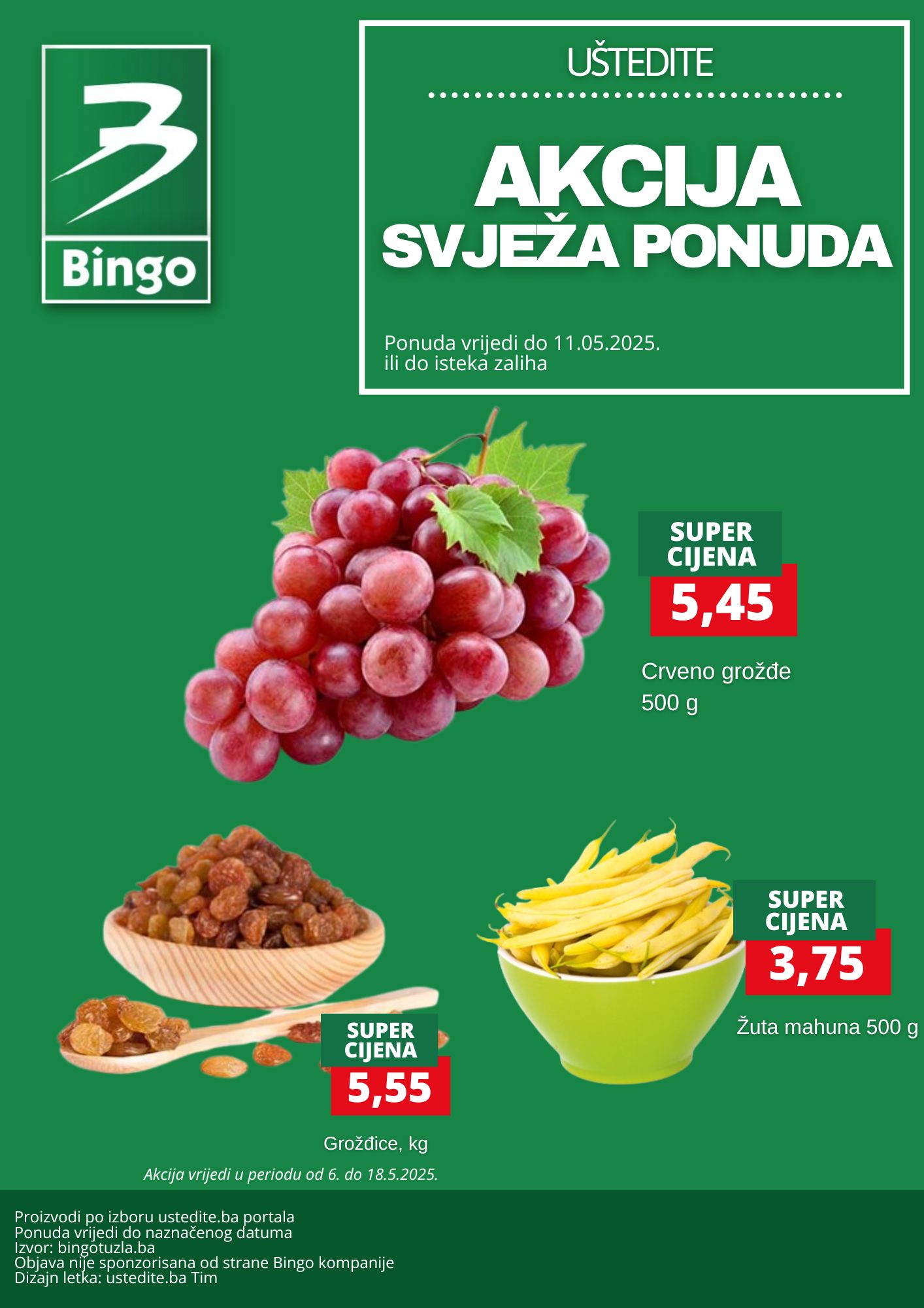 Bingo SVJEŽA PONUDA – sniženje do 11.5.2025.