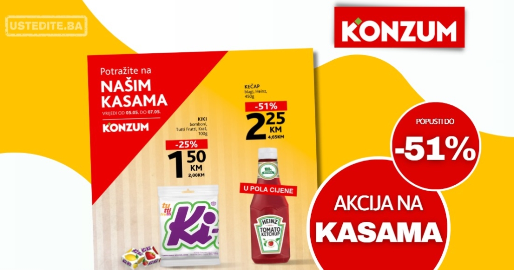 Konzum AKCIJA NA KASAMA 5-7.5.2025.