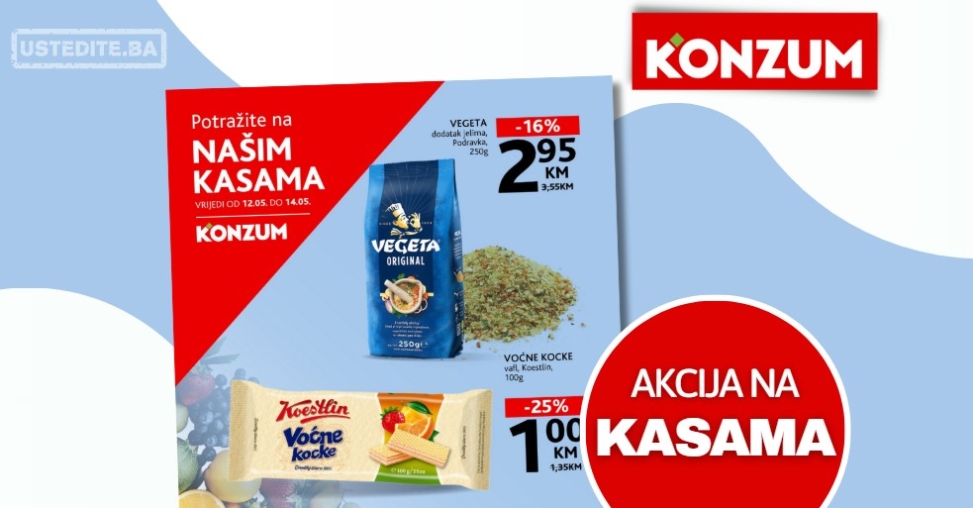Konzum AKCIJA NA KASAMA 12-14.5.2025.