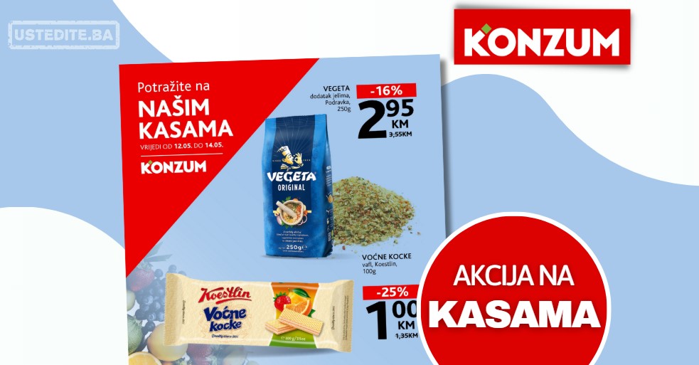 Konzum AKCIJA NA KASAMA 12-14.5.2025.