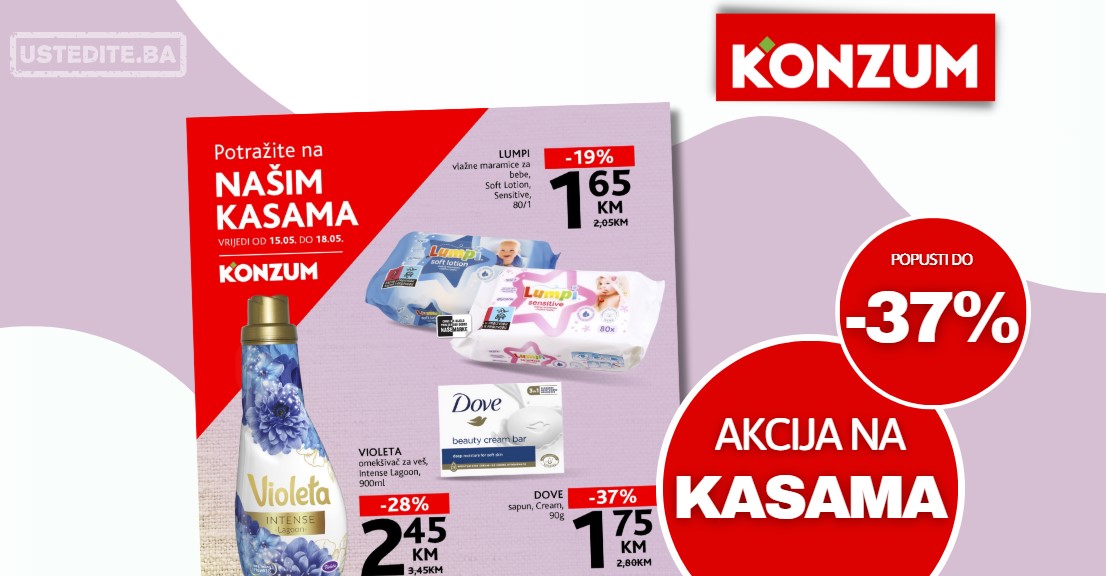 Konzum AKCIJA NA KASAMA 15-18.5.2025.