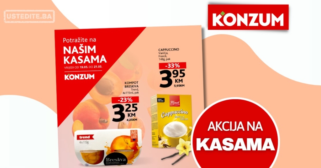 Konzum AKCIJA NA KASAMA 19-21.5.2025.