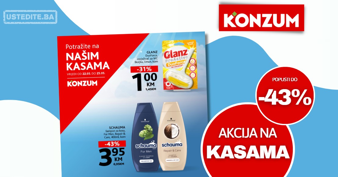 Konzum AKCIJA NA KASAMA 22-25.5.2025.