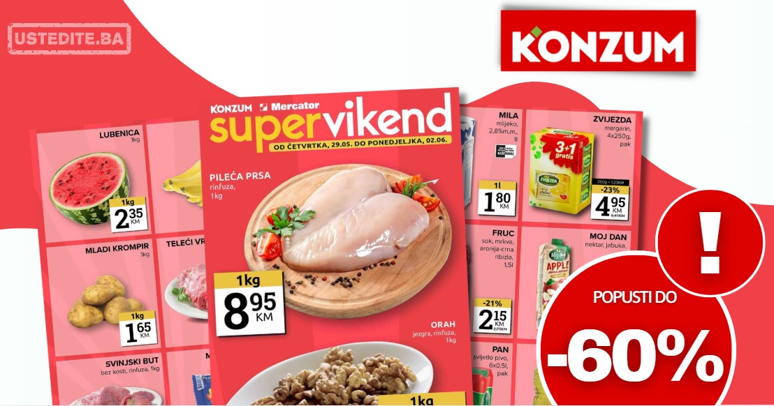 Konzum vikend akcija 29.5-2.6.2025.