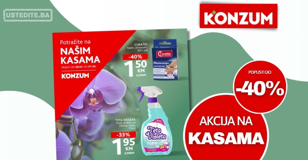 Konzum AKCIJA NA KASAMA 29.5-1.6.2025.