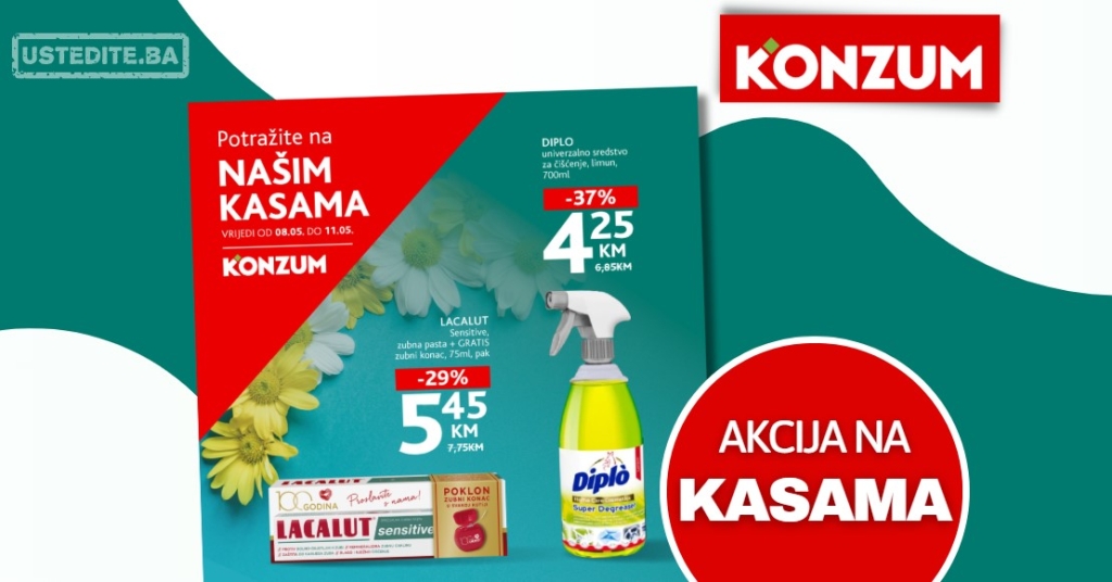 Konzum AKCIJA NA KASAMA 8-11.5.2025.
