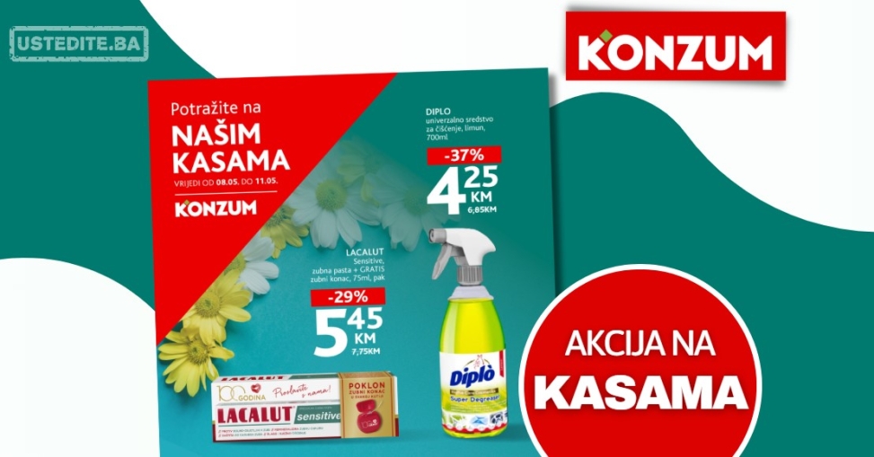 Konzum AKCIJA NA KASAMA 8-11.5.2025.