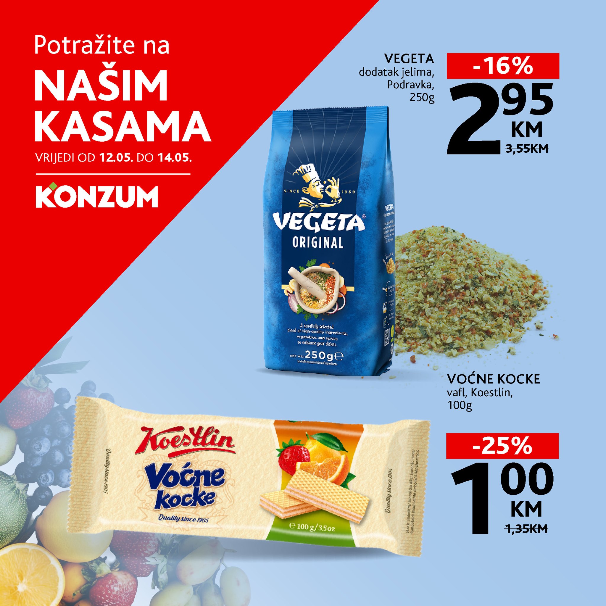 Konzum AKCIJA NA KASAMA 12-14.5.2025.