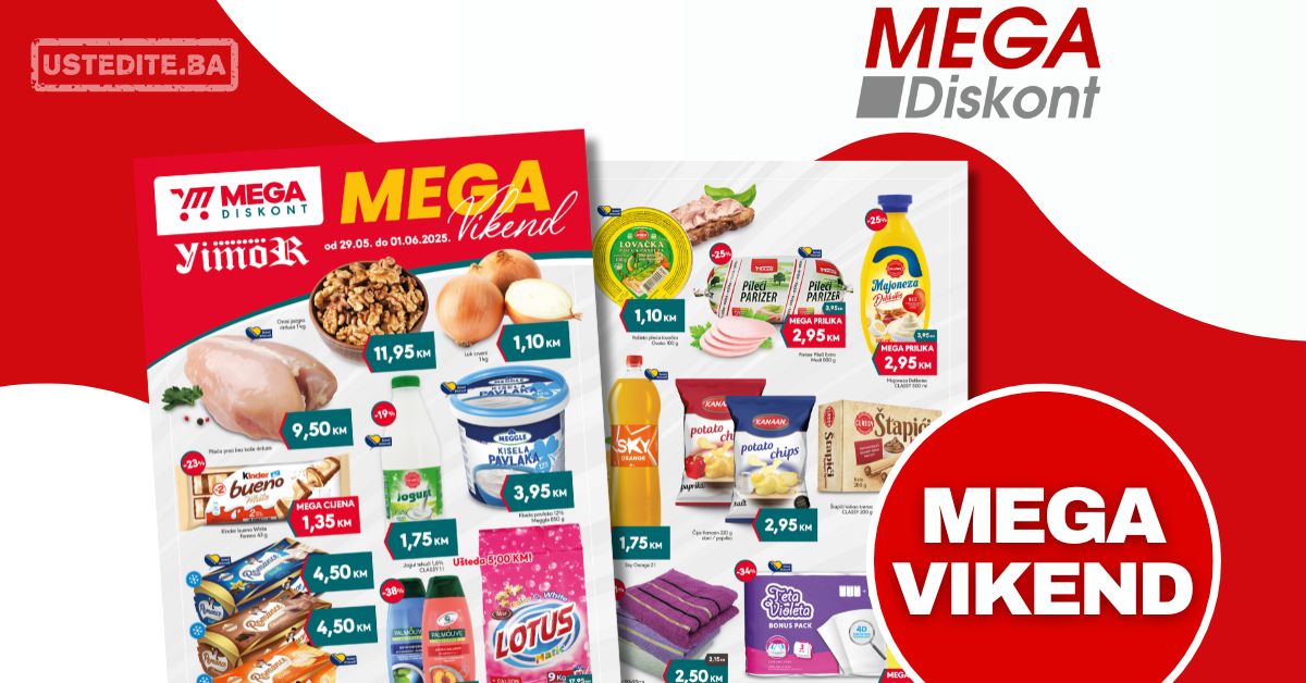 Mega Diskont vikend akcija 29.5-1.6.2025.