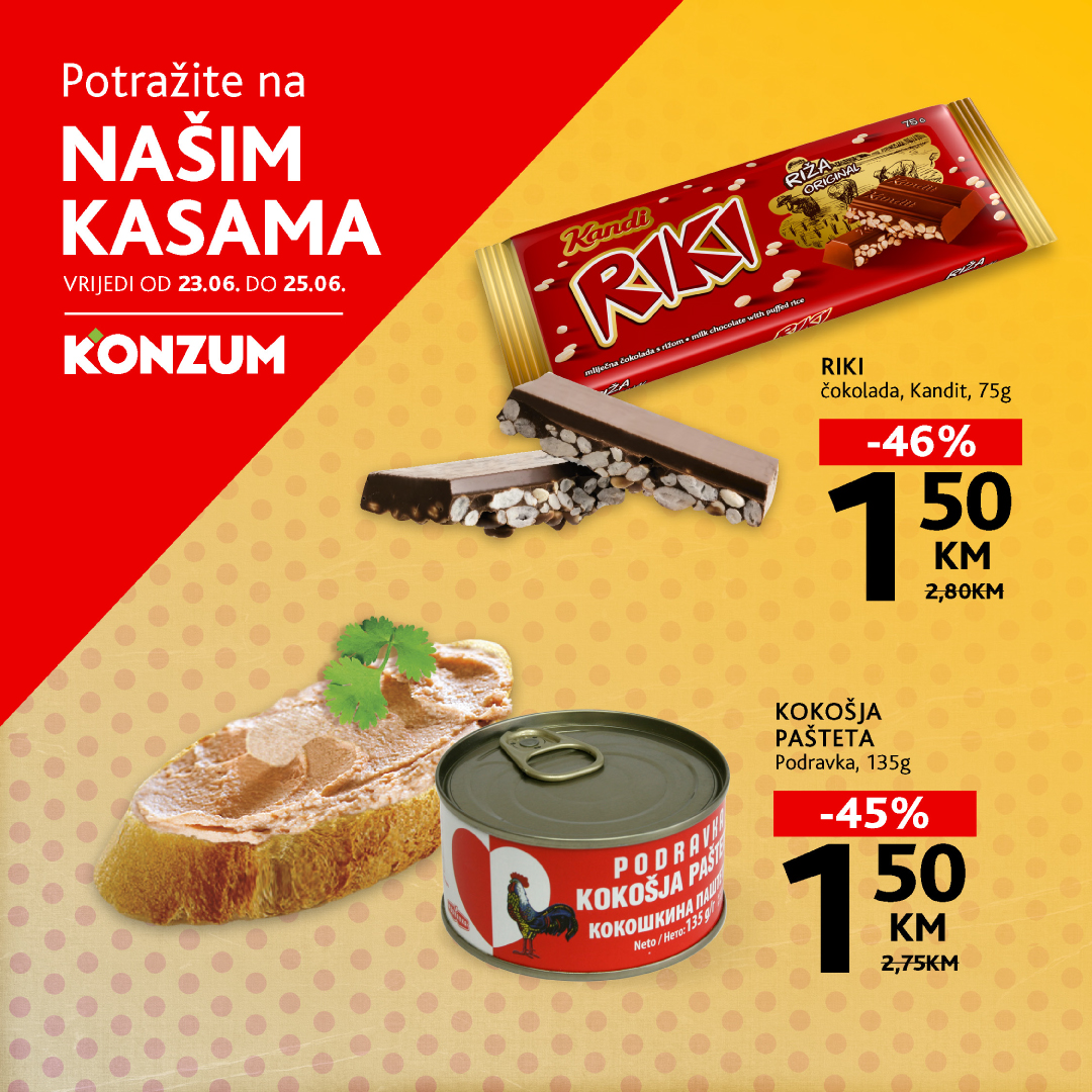 Konzum AKCIJA NA KASAMA 23-25.6.2025.