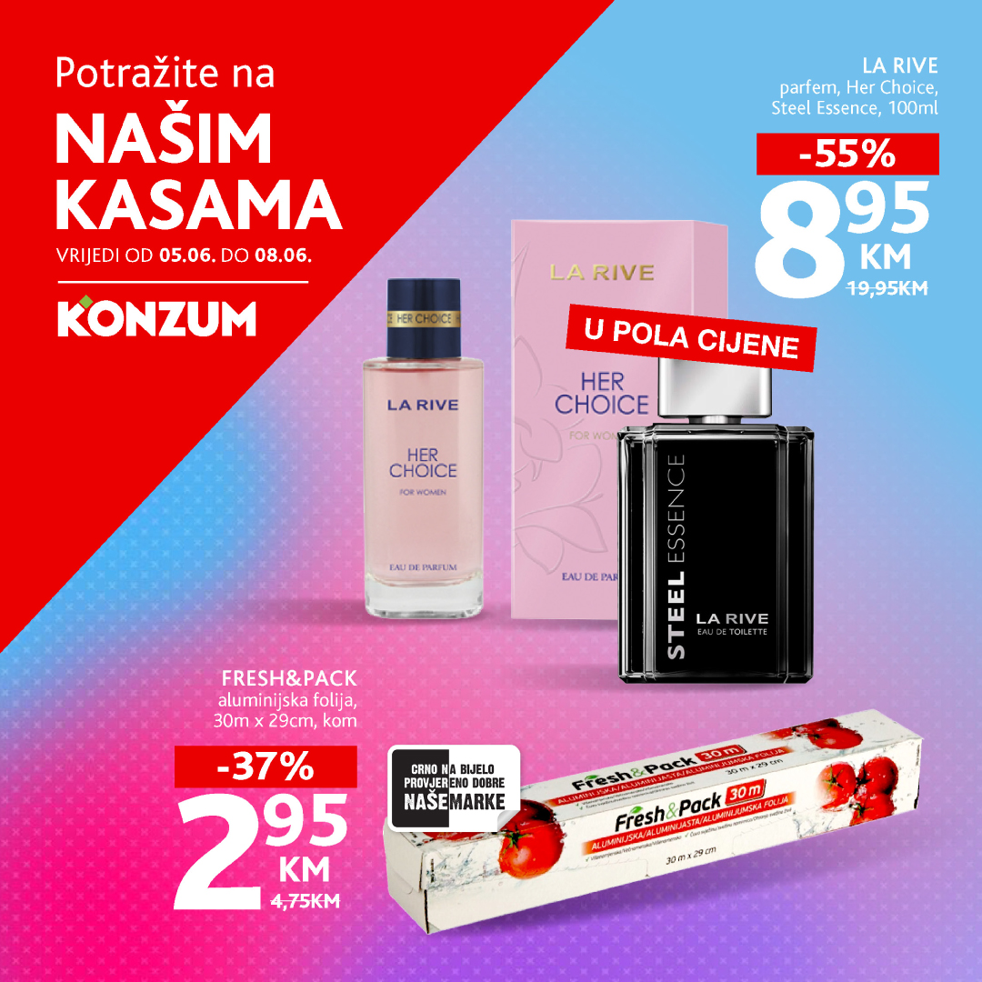Konzum AKCIJA NA KASAMA 5-8.6.2025.