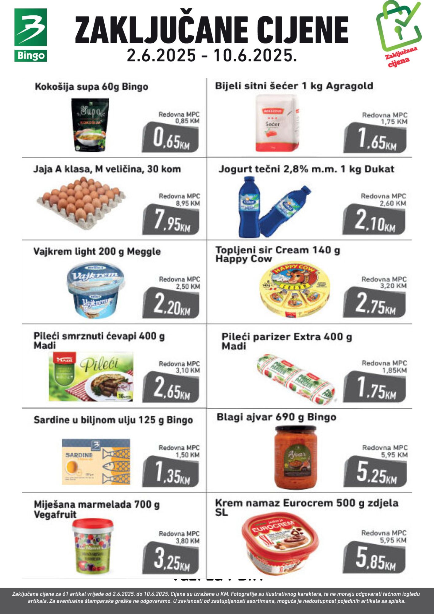 Bingo ZAKLJUČANE CIJENE
