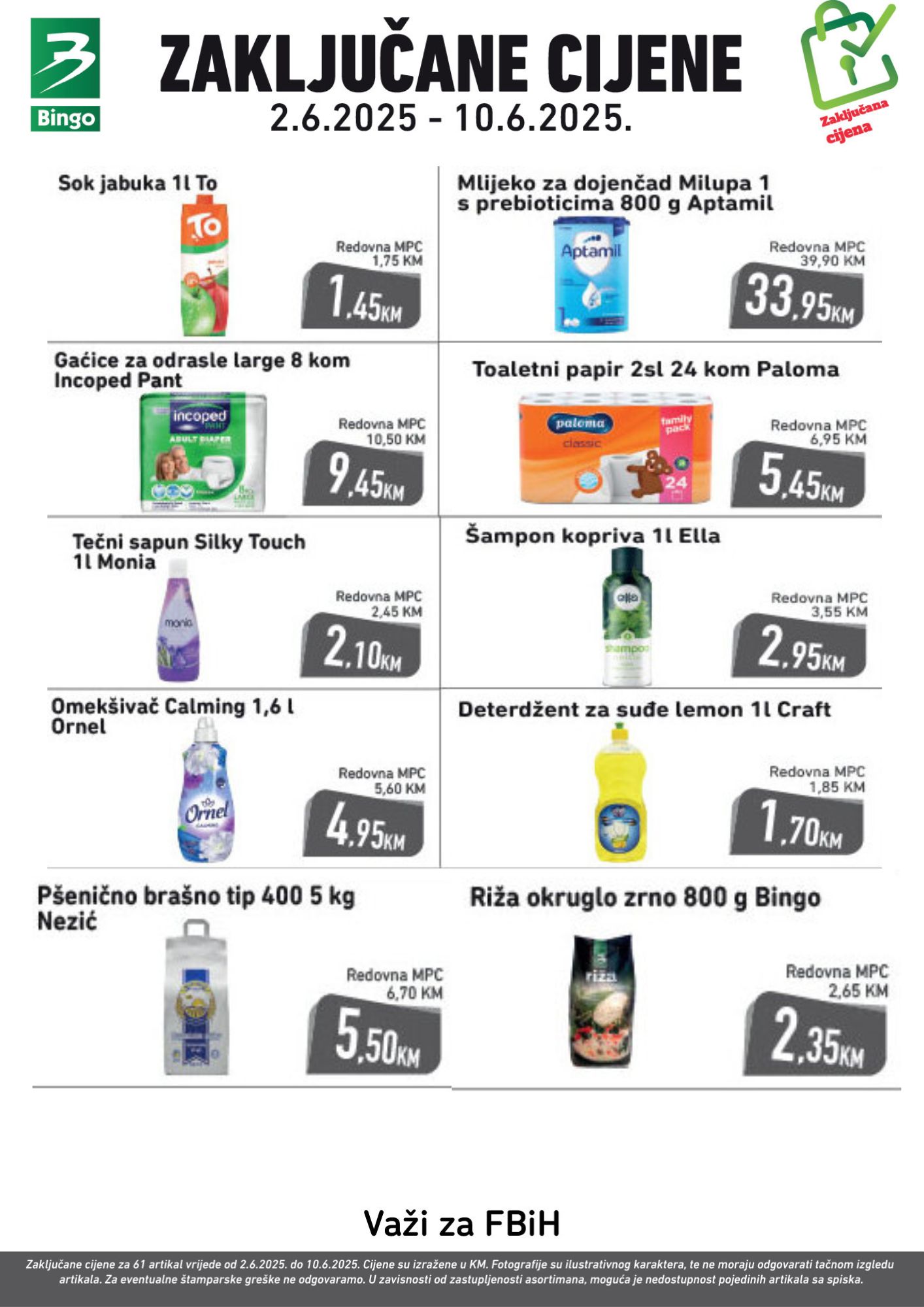 Bingo ZAKLJUČANE CIJENE