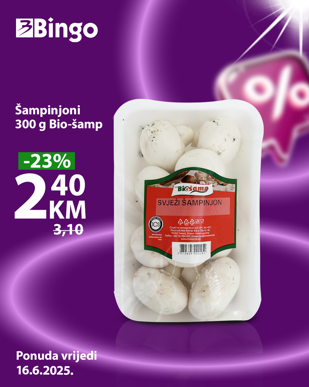 Bingo CIJENA DANA 16.6.2025.