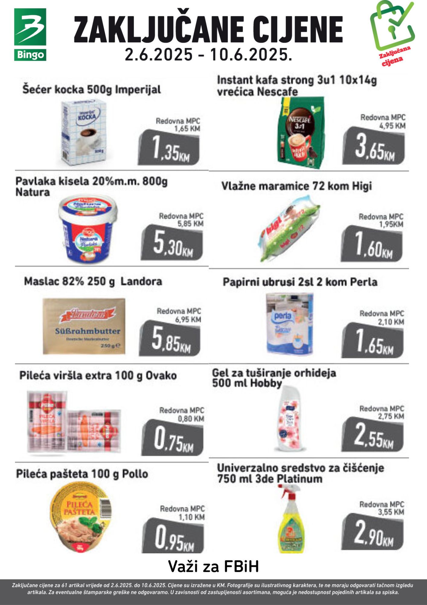 Bingo ZAKLJUČANE CIJENE