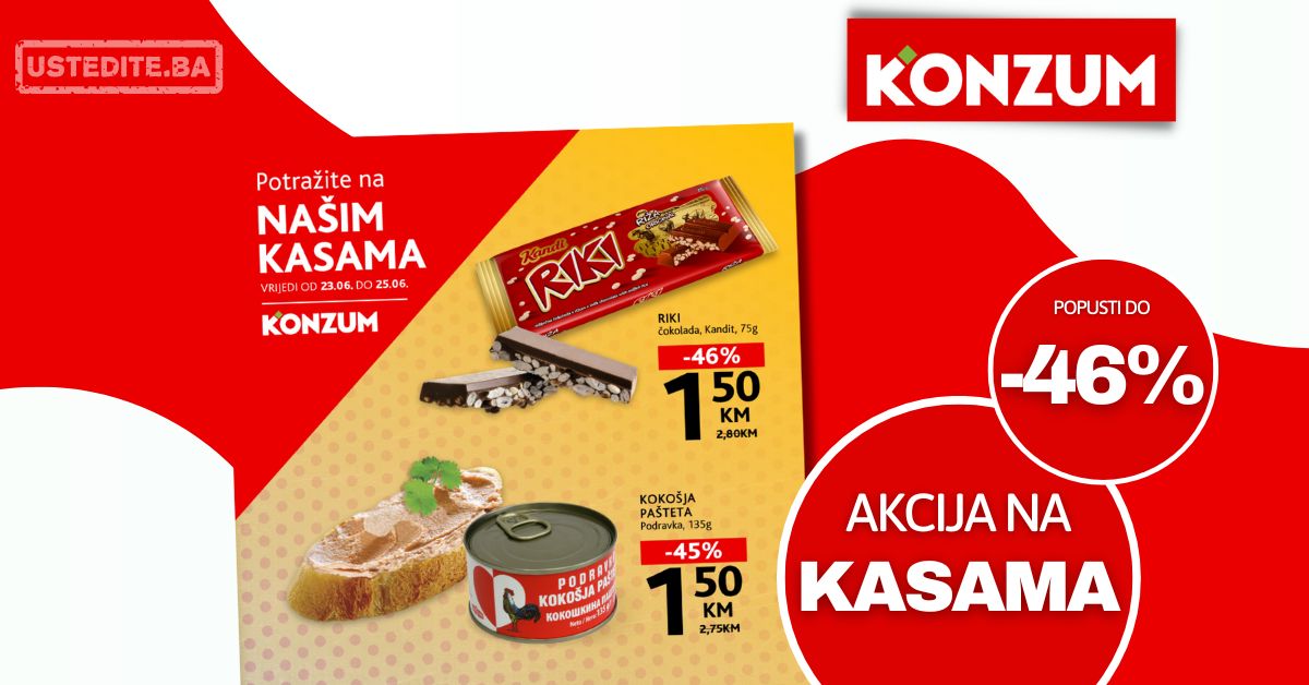 Konzum AKCIJA NA KASAMA 23-25.6.2025.